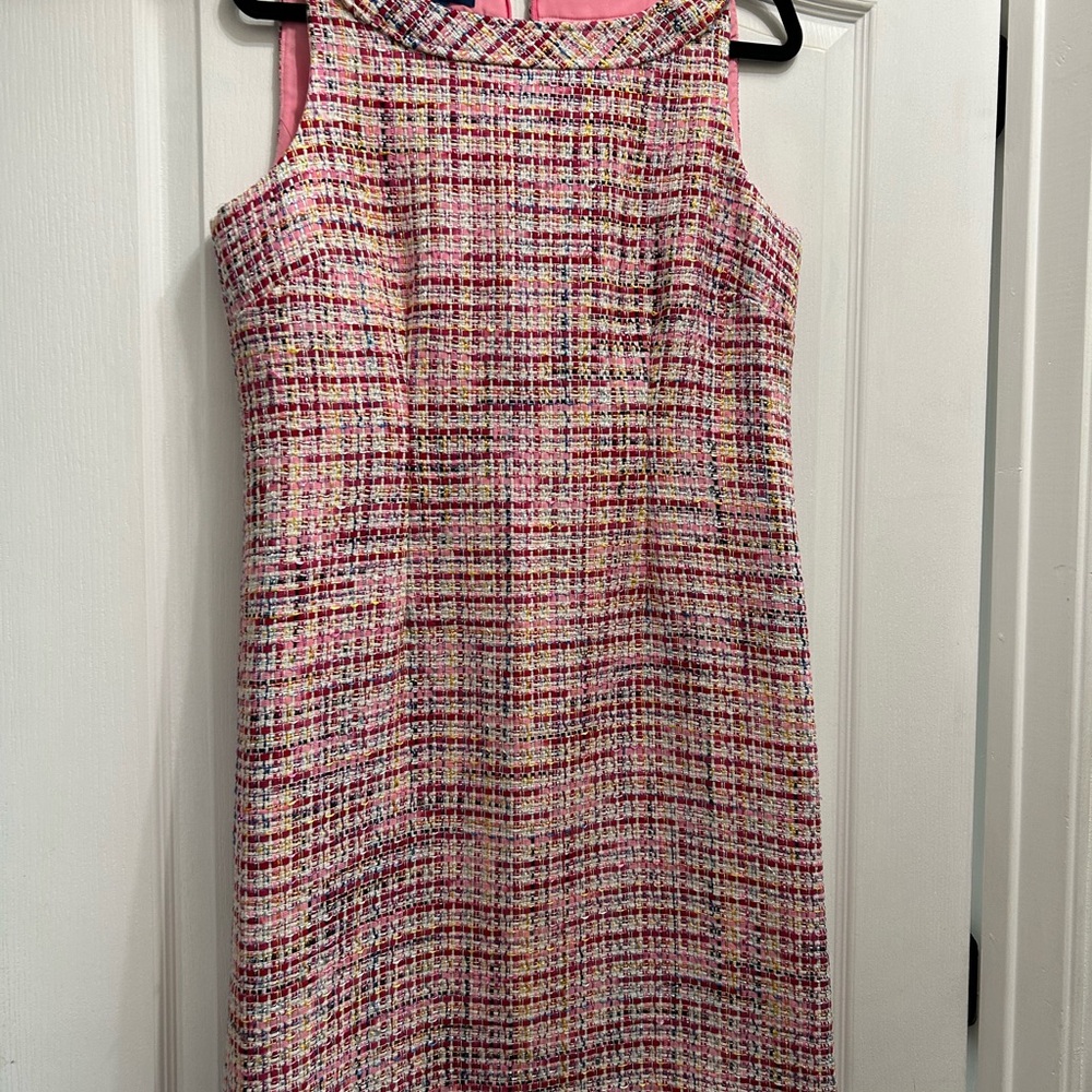 Talbots Pink Multicolor Tweed Dress